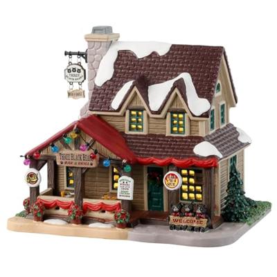 Lemax three black bears bar & grill & moonshine verlicht kersthuisje Vail Village 2024