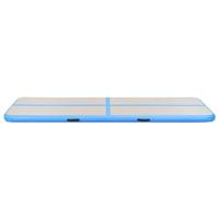 VidaXL Gymnastiekmat met pomp opblaasbaar 600x100x10 cm pvc blauw - thumbnail