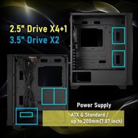 ATX Semi-toren BehuizingBitFenix Graph ARGB Zwart - thumbnail