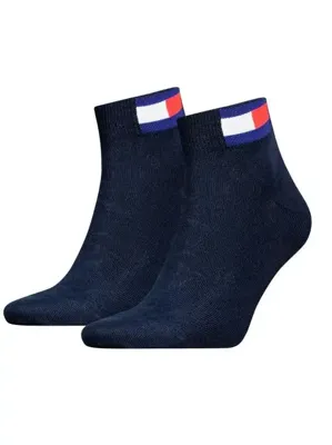 Tommy Hilfiger 2-pack - Quarter Sokken - Katoenen half hoge sokken met vlag