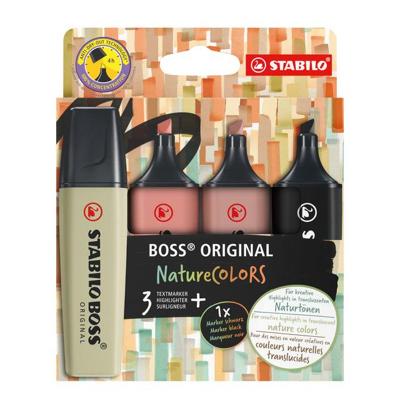 Markeerstift stabilo boss 70/4 etui à 4st nature | 5 stuks