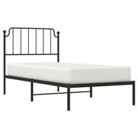Bedframe met hoofdbord metaal zwart 90x200 cm - thumbnail