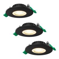 Set van 3 Prado dimbare LED Inbouwspots - 6 watt 570 lumen - CCT instelbare lichtkleur 2700K/4000K/6000K - Lage inbouwdiepte 25 mm - Rond - IP44 voor binnen en buiten - Zwart - thumbnail
