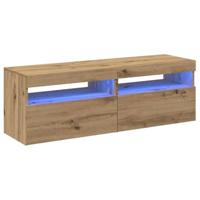 Tv-meubels met LED 2 st bewerkt hout artisanaal eiken - thumbnail