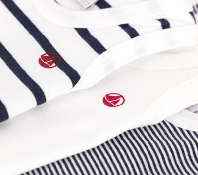 Set van 3 mouwloze rompertjes in biokatoen PETIT BATEAU wit