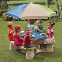 Step2 Naturally Playful Picknicktafel met parasol (aqua) - thumbnail