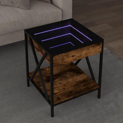 Salontafel met Infinity LED 40x40x49 cm gerookt eikenkleurig Salontafel met Infinity LED 40x40x49 cm gerookt eikenkleurig