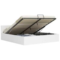 Bedframe hydraulisch kunstleer wit 180x200 cm - thumbnail