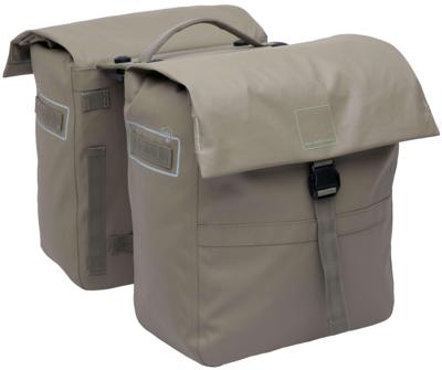 Dubbele fietstas New Looxs Leeds Double MIK 2.0 - 38 liter - 33 x 18 x 38 cm (2x) - Taupe