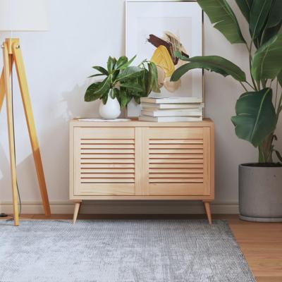 VidaXL Kastdeuren met lamellen 2 st 39,5x39,4 cm massief grenenhout