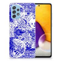 Silicone Back Case Samsung Galaxy A72 Angel Skull Blauw - thumbnail