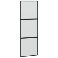 Schuifdeur met beslagset 90x205 cm gehard glas zwart - thumbnail
