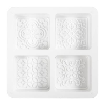 Creativ Company Siliconen vormen, vierkant met grafisch design, h: 2,4 cm, l: 6,8 cm, b: 6,8 cm, 4 stuk/ 1 doos Creativ Company Siliconen vormen, vierkant met grafisch design, h: 2,4 cm, l: 6,8 cm, b: 6,8 cm, 4 stuk/ 1 doos