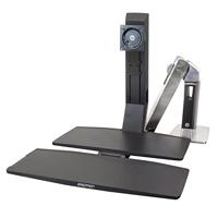 Ergotron WorkFit-A Monitor-tafelbeugel 1-voudig 25,4 cm (10) - 61 cm (24) Zwart, Aluminium (gepolijst) In hoogte verstelbaar, Toetsenbordhouder, Kantelbaar, - thumbnail