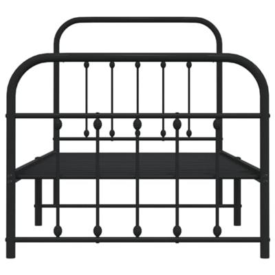 Bedframe met hoofd- en voeteneinde metaal zwart 90x200 cm Bedframe met hoofd- en voeteneinde metaal zwart 90x200 cm