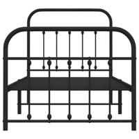 Bedframe met hoofd- en voeteneinde metaal zwart 90x200 cm - thumbnail