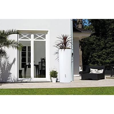 Garantia regenton met bloembak 350 liter wit - thumbnail