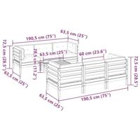 7-delige Loungeset met kussens massief douglas vurenhout - thumbnail
