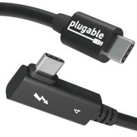 Plugable Thunderbolt 4-kabel, haakse 40 Gbps, met 240 W EPR-opladen, 8K-display, Intel gecertificeerd 80 cm (2,6 voet), compatibel met USB4, Thunderbolt 3, USB C, iPad, MacBook en Windows - thumbnail