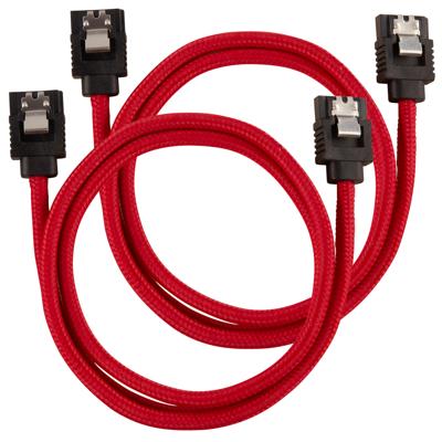 Corsair Premium Sleeved kabel SATA 60 cm rood