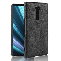 Shockproof Crocodile Texture PC + PU Case for Sony Xperia 1 (Black) - thumbnail