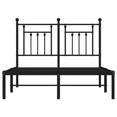 Bedframe met hoofdbord metaal zwart 120x200 cm