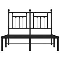 Bedframe met hoofdbord metaal zwart 135x190 cm - thumbnail