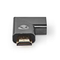 HDMI-Adapter | HDMI Male / HDMI Connector | HDMI Female / HDMI Output | Verguld | Rechts Gehoekt | Aluminium - thumbnail