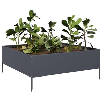Plantenbak verhoogd 100x100x25 cm staal antracietkleurig Plantenbak verhoogd 100x100x25 cm staal antracietkleurig