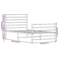 Bedframe met hoofd- en voeteneinde metaal wit 90x200 cm - thumbnail