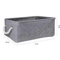 QUVIO Opbergmand met handvaten van touw - Grijs - Set van 6 - thumbnail