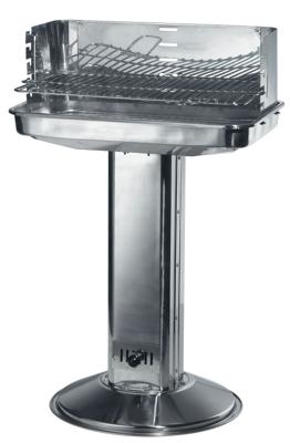 Garden Grill zuilmodel vierkant RVS houtskool BBQ