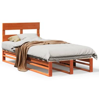 Bedframe zonder matras massief grenenhout wasbruin 200x200 cm Bedframe zonder matras massief grenenhout wasbruin 200x200 cm