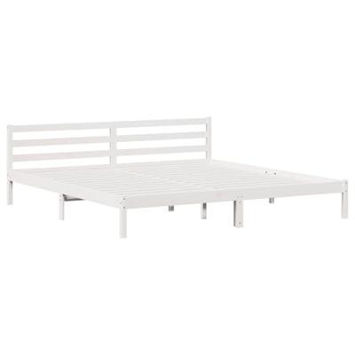 Bedframe Wit 208.6 x 157.6 x 69.4 cm Massief grenenhout