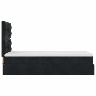 Ottoman bed met matrassen 160x200cm fluweel zwart