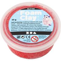 Foam Clay ®, glitter, rood, 35 gr/ 1 doosje - thumbnail
