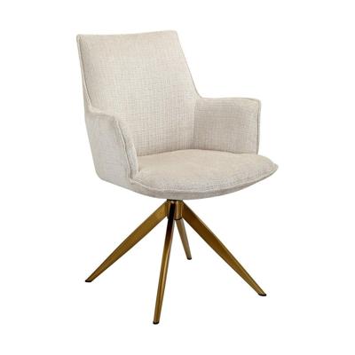 Richmond Draaibare Eetkamerstoel 'Dakota' Met armleuning, Chenille, kleur Beige Richmond Draaibare Eetkamerstoel 'Dakota' Met armleuning, Chenille, kleur Beige