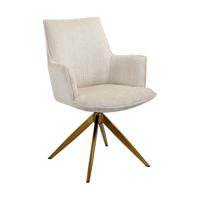 Richmond Draaibare Eetkamerstoel 'Dakota' Met armleuning, Chenille, kleur Beige - thumbnail