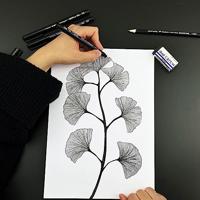 Tombow • fineliner mono drawing pen, line width 01 (approx. 0.25 mm), black - thumbnail