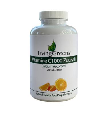 Livinggreens Vitamine C 1000 calcium ascorbaat 120 Tabletten
