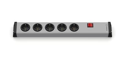 Ehmann 0201x00052300 Stekkerdoos met schakelaar 5-voudig Grijs Zonder stekker 1 stuk(s)