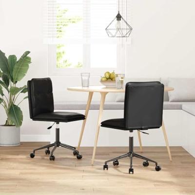 Eetkamerstoelen 2 st kunstleer zwart Eetkamerstoelen 2 st kunstleer zwart