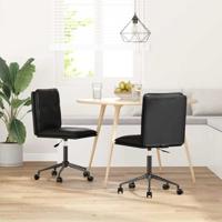 Eetkamerstoelen 2 st kunstleer zwart - thumbnail