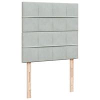 Boxspring met matras fluweel lichtgrijs 100x200 cm - thumbnail