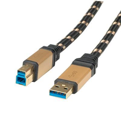 ROLINE GOLD USB 3.2 Gen 1 kabel, type A-B, 1,8 m ROLINE GOLD USB 3.2 Gen 1 kabel, type A-B, 1,8 m