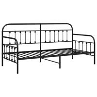 Bedframe voor een daybed met hoofdeinde Zwart 90 x 200 cm Staal - thumbnail
