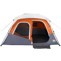 VidaXL Tent met led 6-persoons snelontgrendeling lichtgrijs en oranje - thumbnail