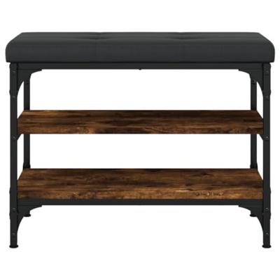 Schoenenbank 62x32x47 cm bewerkt hout gerookt eikenkleurig