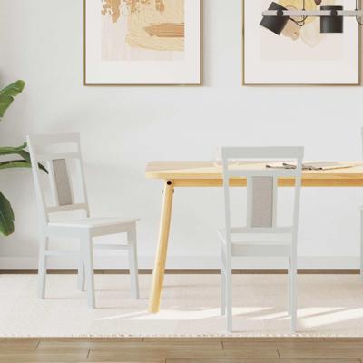 Eetkamerstoel 2 pcs Wit Massief Hout Eetkamerstoel 2 pcs Wit Massief Hout