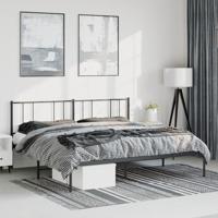 Bedframe met hoofdbord metaal zwart 183x213 cm - thumbnail